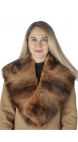 Brown polecat fur collar